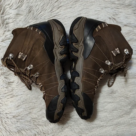 Obōz Womens Bridger Mid Hiking Boots Walnut Brown Leather B-Dry Waterproof 9.5 - Picture 4 of 11